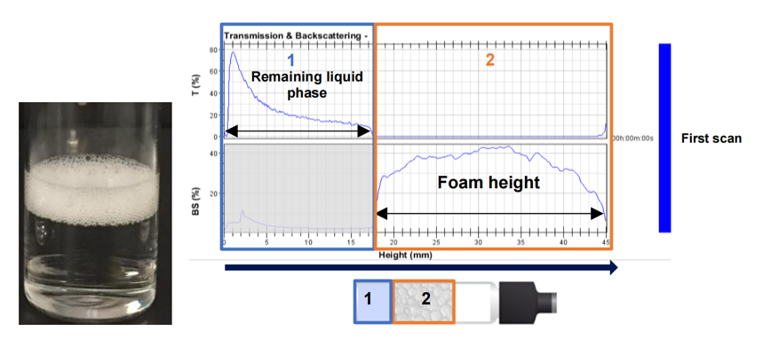 Turbiscan測量發泡能(néng)力和泡沫穩定性